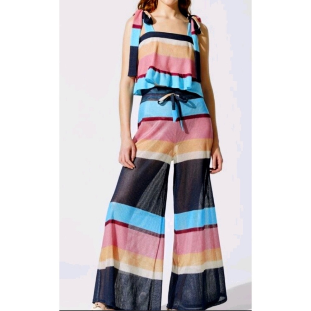 Paper London striped Crop top and Pants Set